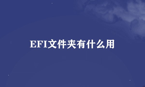 EFI文件夹有什么用