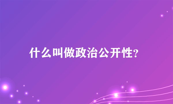 什么叫做政治公开性？