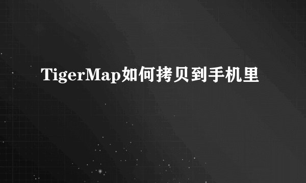 TigerMap如何拷贝到手机里