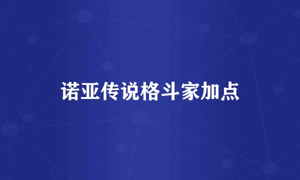 诺亚传说格斗家加点