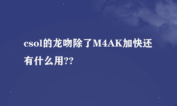 csol的龙吻除了M4AK加快还有什么用??