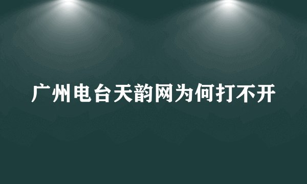 广州电台天韵网为何打不开