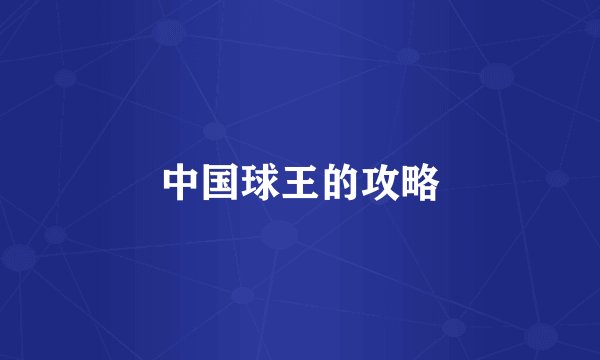 中国球王的攻略