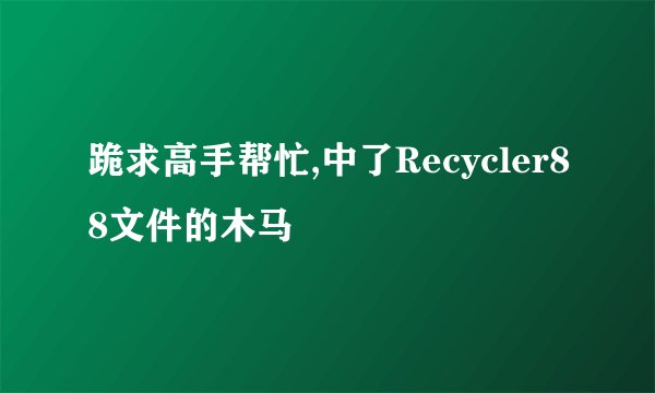 跪求高手帮忙,中了Recycler88文件的木马