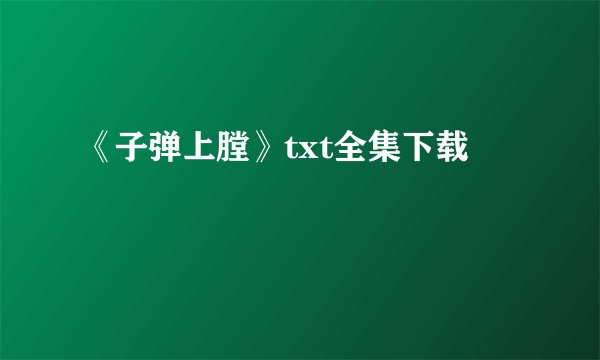 《子弹上膛》txt全集下载