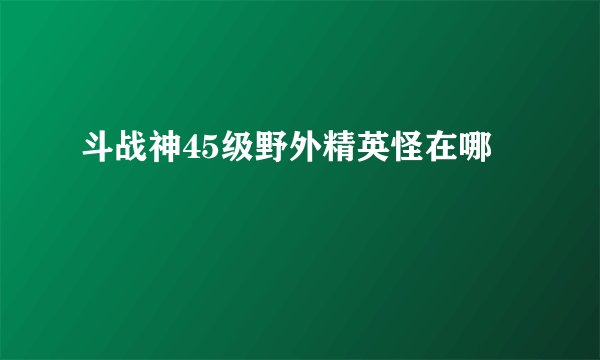 斗战神45级野外精英怪在哪