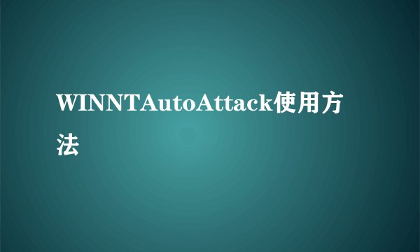 WINNTAutoAttack使用方法