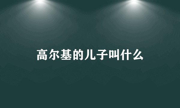 高尔基的儿子叫什么