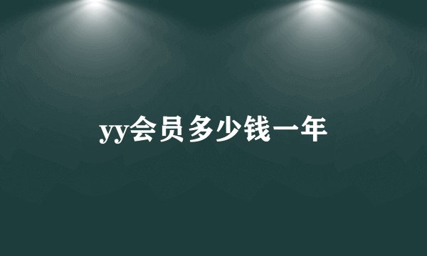 yy会员多少钱一年