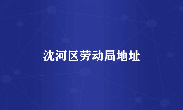 沈河区劳动局地址