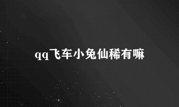 qq飞车小兔仙稀有嘛
