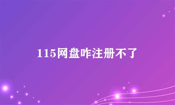 115网盘咋注册不了