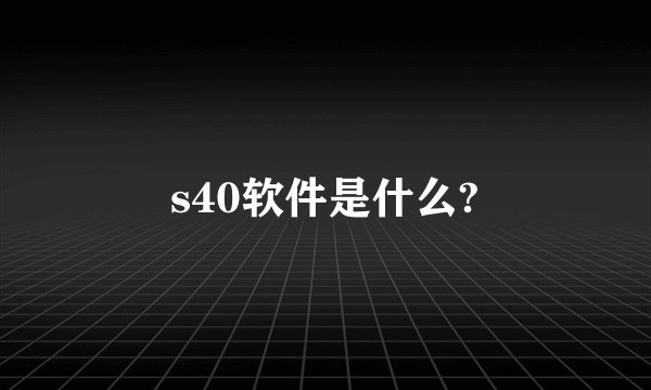 s40软件是什么?