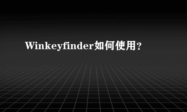 Winkeyfinder如何使用？
