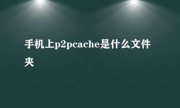 手机上p2pcache是什么文件夹