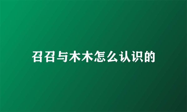 召召与木木怎么认识的