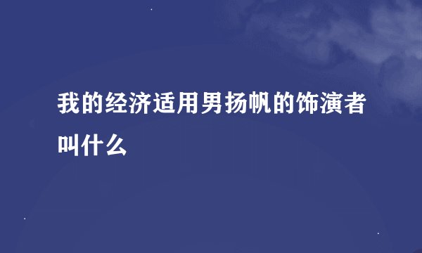 我的经济适用男扬帆的饰演者叫什么