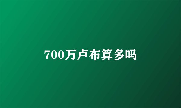 700万卢布算多吗