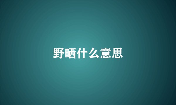 野晒什么意思