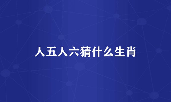 人五人六猜什么生肖