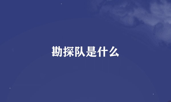 勘探队是什么