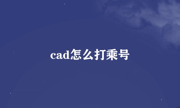 cad怎么打乘号