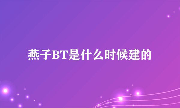 燕子BT是什么时候建的
