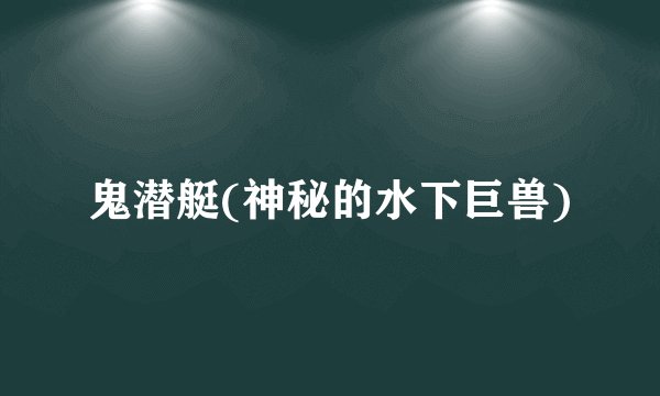鬼潜艇(神秘的水下巨兽)