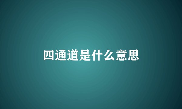 四通道是什么意思