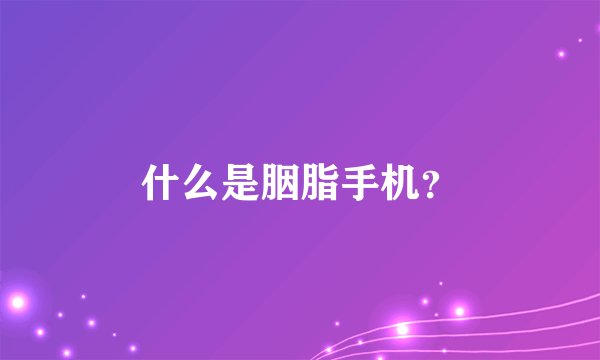 什么是胭脂手机？