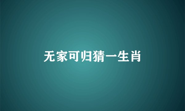 无家可归猜一生肖