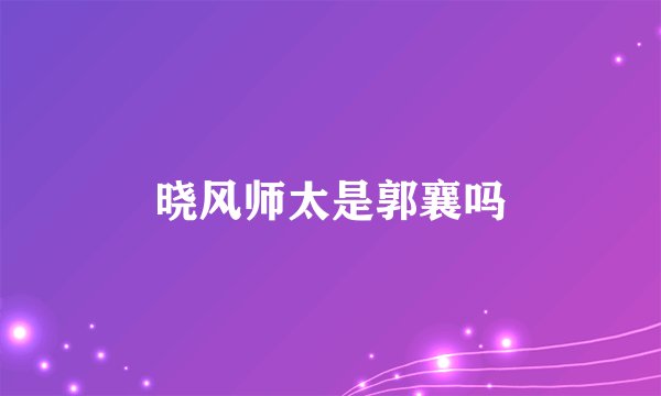 晓风师太是郭襄吗
