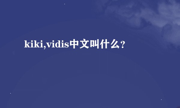 kiki,vidis中文叫什么？