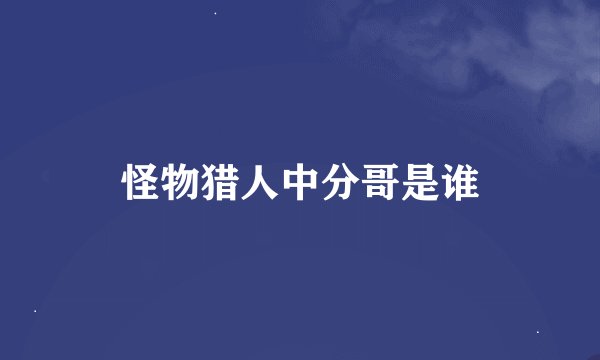 怪物猎人中分哥是谁