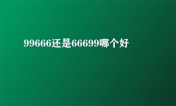 99666还是66699哪个好