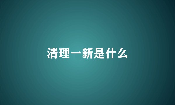 清理一新是什么
