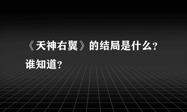 《天神右翼》的结局是什么？谁知道？