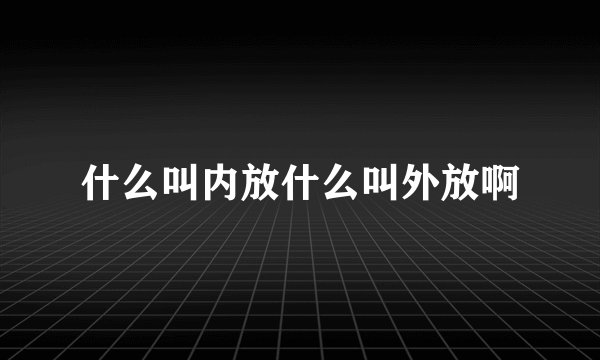 什么叫内放什么叫外放啊