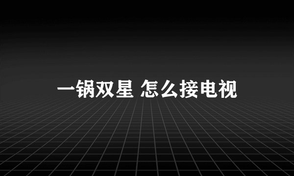 一锅双星 怎么接电视