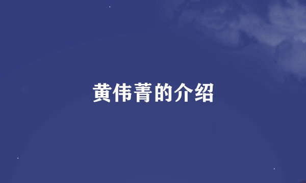 黄伟菁的介绍