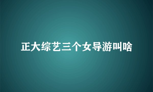 正大综艺三个女导游叫啥
