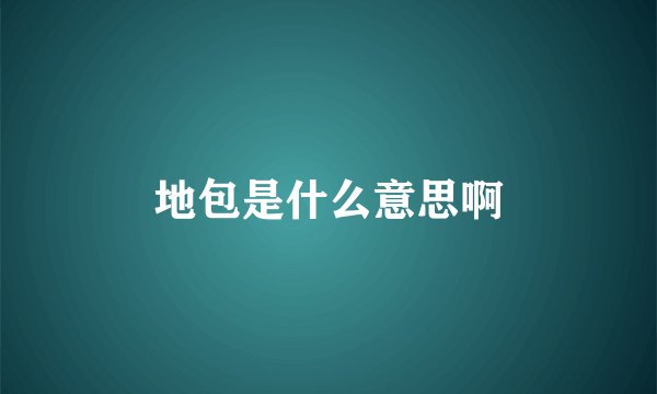 地包是什么意思啊