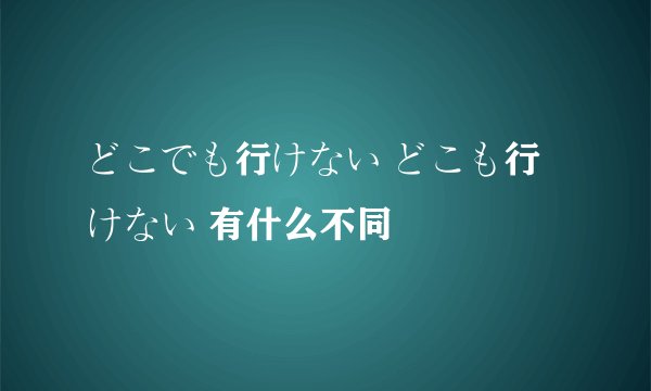 どこでも行けない どこも行けない 有什么不同