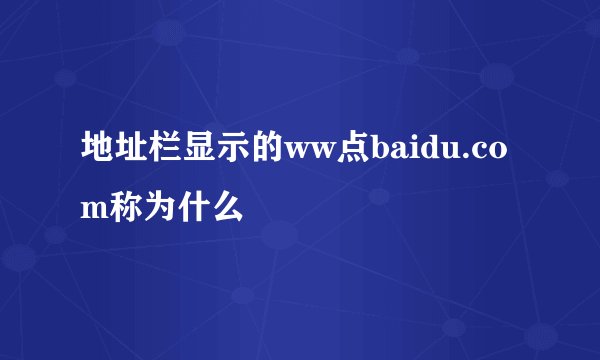 地址栏显示的ww点baidu.com称为什么
