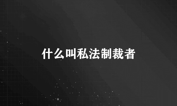 什么叫私法制裁者