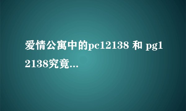 爱情公寓中的pc12138 和 pg12138究竟出自哪里？