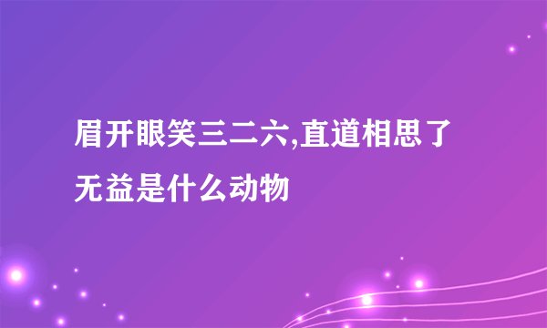 眉开眼笑三二六,直道相思了无益是什么动物