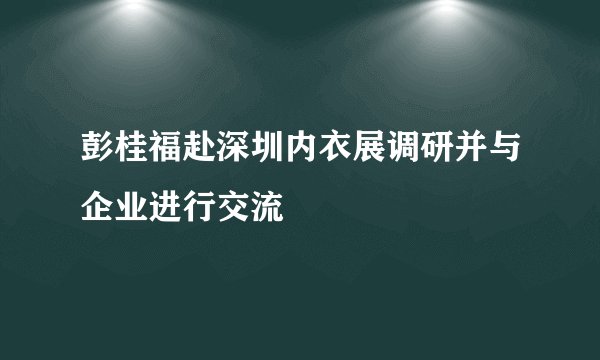 彭桂福赴深圳内衣展调研并与企业进行交流