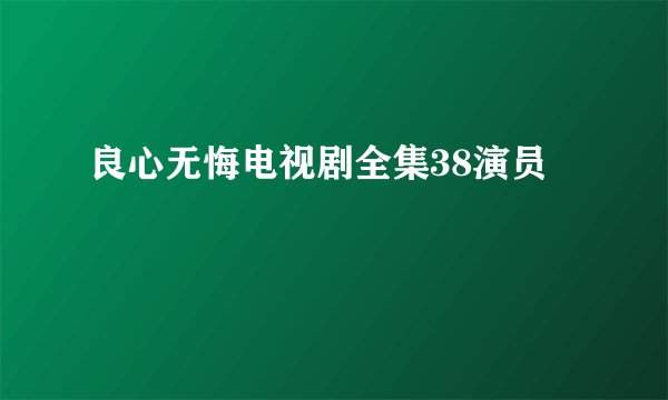良心无悔电视剧全集38演员