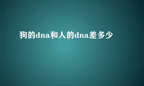 狗的dna和人的dna差多少
